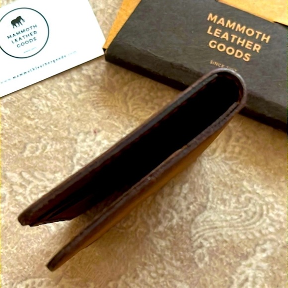 Brand New Genuine Leather Brown Slim Bifold Wallet Card Holder Handmade - Picture 13 of 16